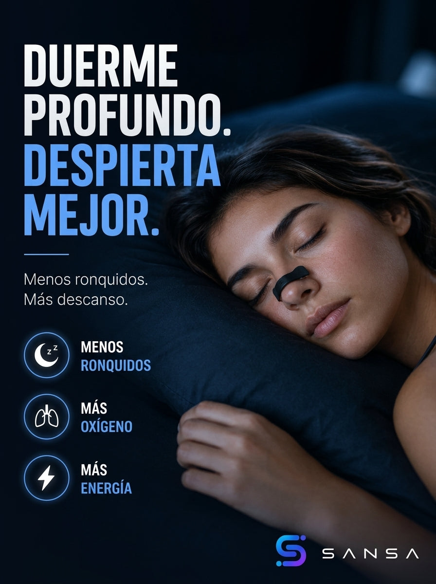 Mujer durmiendo con el dilatador nasal magnético MagFlow Pro