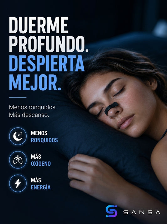 Mujer durmiendo con el dilatador nasal magnético MagFlow Pro