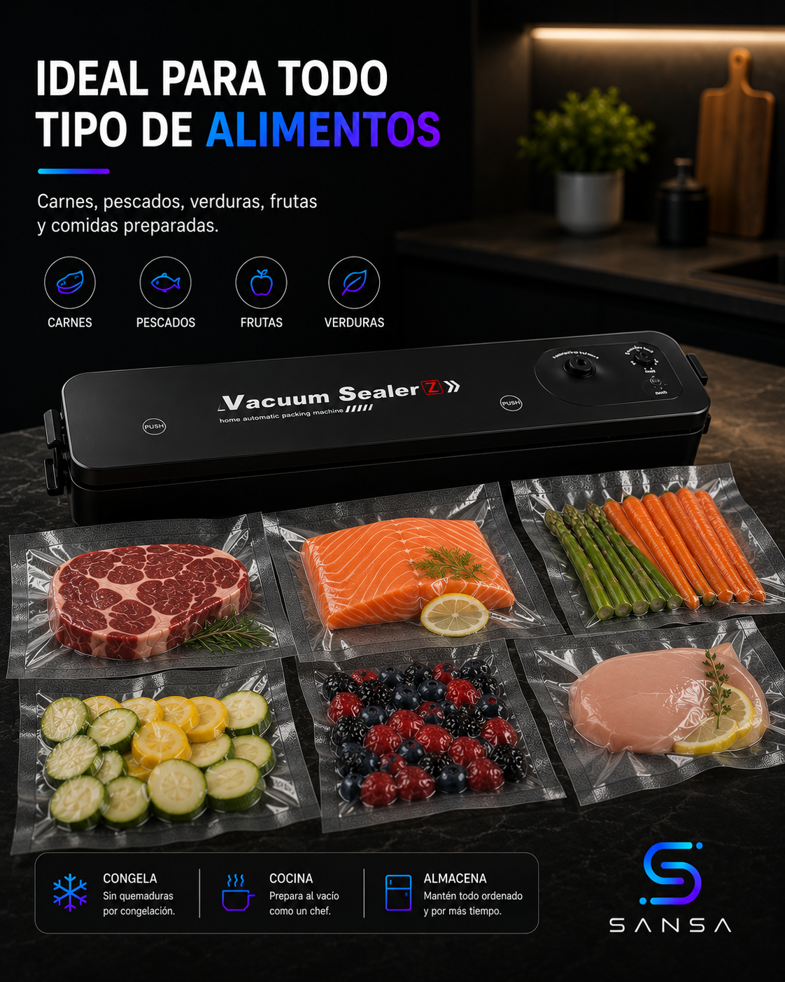 Alimentos preparados para envasar al vacío con NovaFood