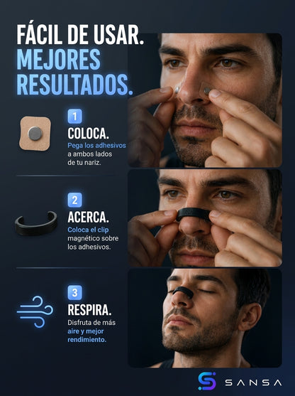 Cómo colocar el dilatador nasal magnético MagFlow Pro en 3 pasos