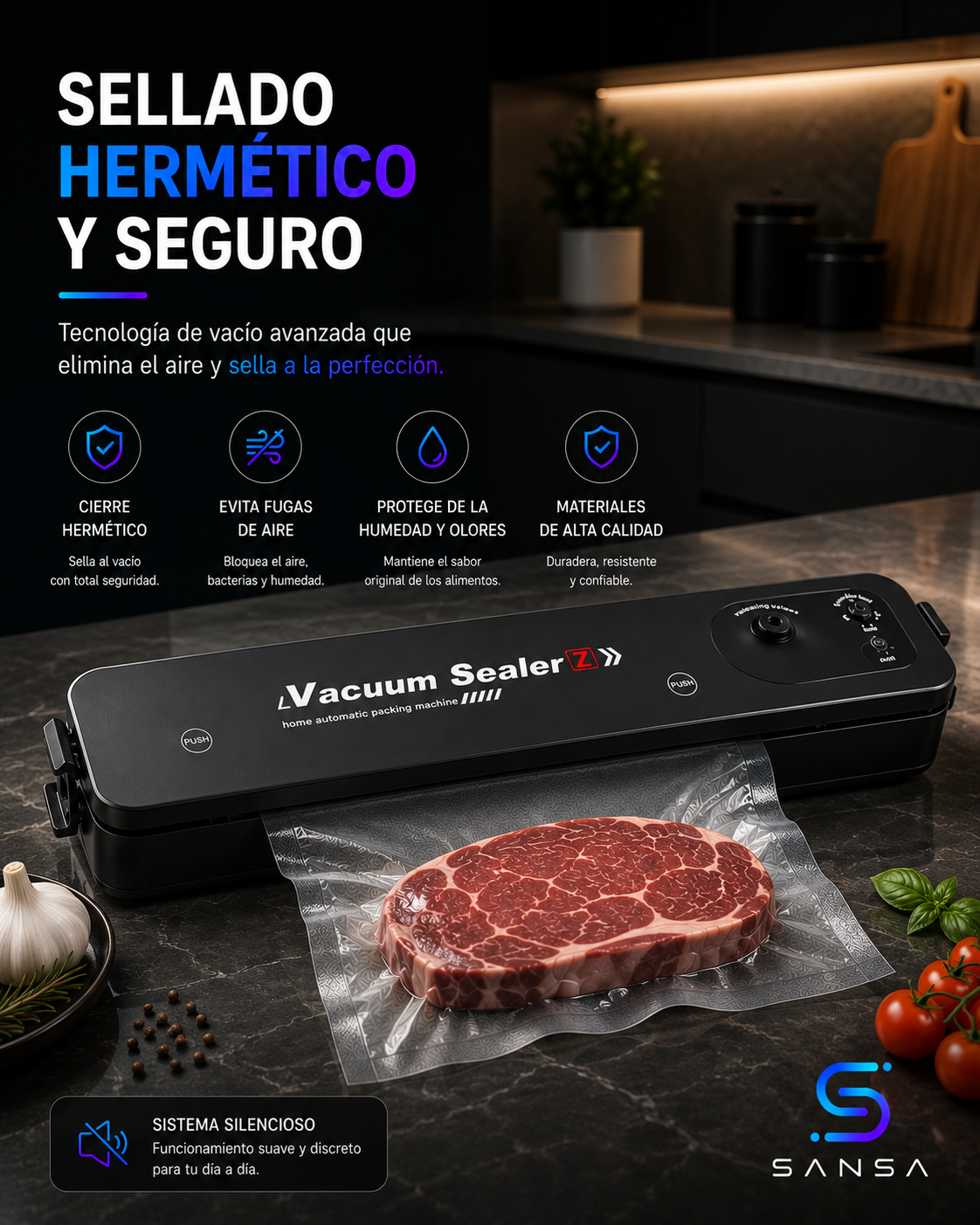 carne sellada al vacío