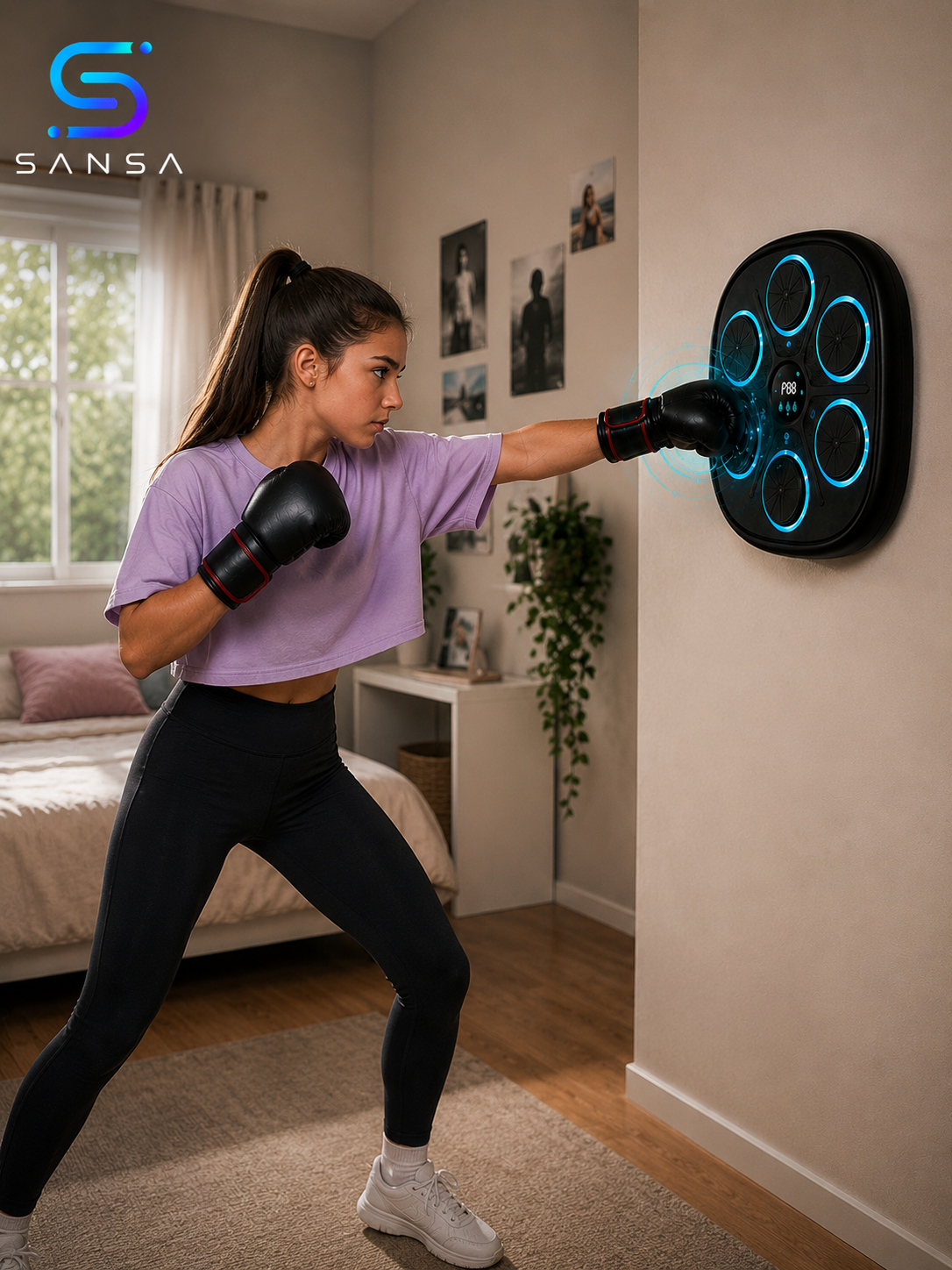 Entrenamiento de boxeo en casa con PunchBeat y luces LED interactivas