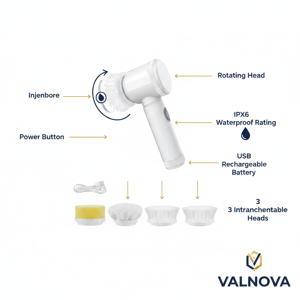 Valnova SpinClean - Cepillo eléctrico de limpieza